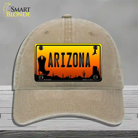 Boot Arizona Scenic Novelty License Plate Hat Unconstructed Cotton / Khaki