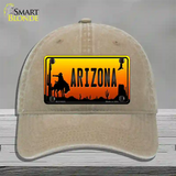 Rodeo Arizona Scenic Novelty License Plate Hat Unconstructed Cotton / Khaki