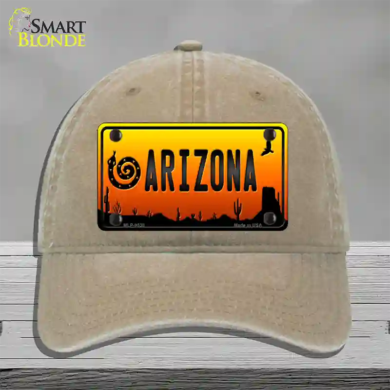 Snake Arizona Scenic Novelty License Plate Hat Unconstructed Cotton / Khaki