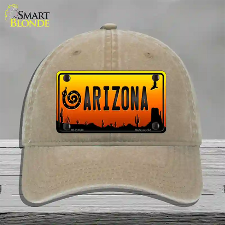 Snake Arizona Scenic Novelty License Plate Hat Unconstructed Cotton / Khaki