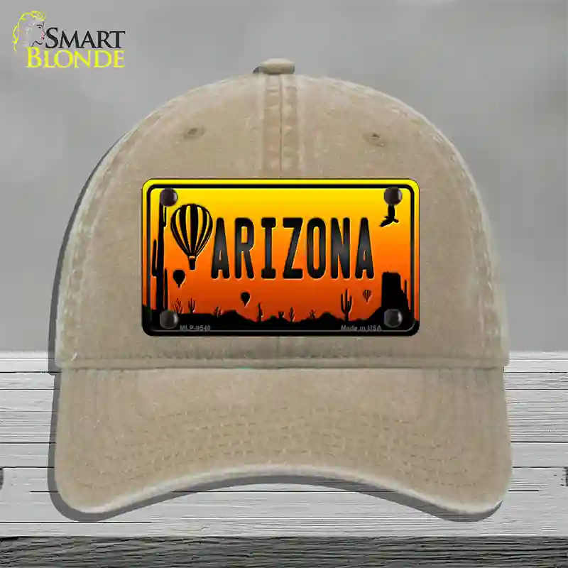 Balloon Arizona Scenic Novelty License Plate Hat Unconstructed Cotton / Khaki