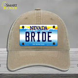 Bride Nevada Novelty License Plate Hat Unconstructed Cotton / Khaki