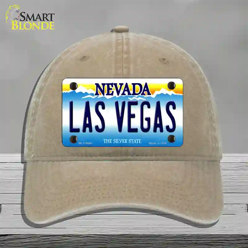 Las Vegas Nevada Novelty License Plate Hat Unconstructed Cotton / Khaki