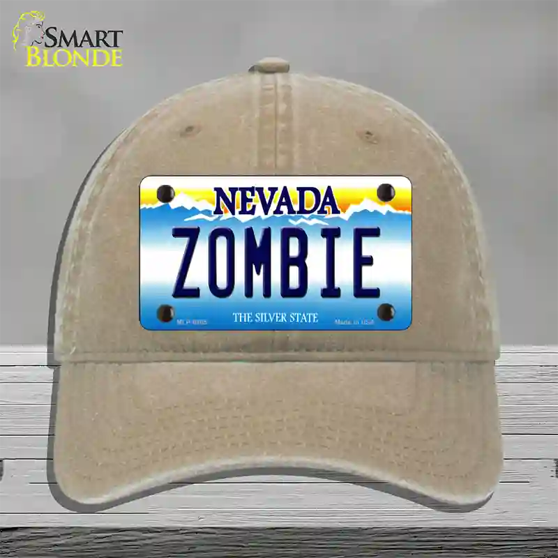 Zombie Nevada Novelty License Plate Hat Unconstructed Cotton / Khaki