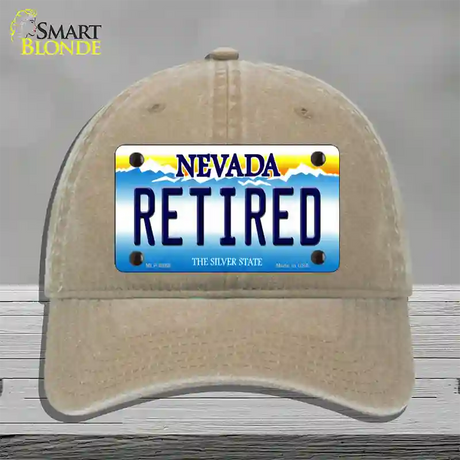 Retired Nevada Novelty License Plate Hat Unconstructed Cotton / Khaki