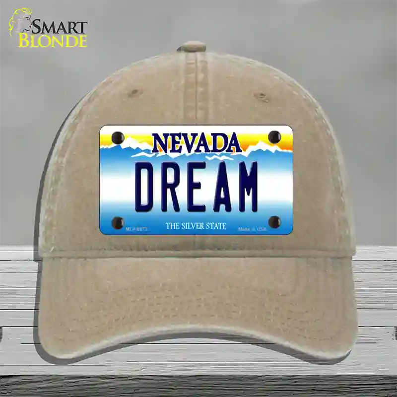 Dream Nevada Novelty License Plate Hat Unconstructed Cotton / Khaki