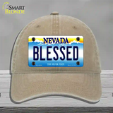 Blessed Nevada Novelty License Plate Hat Unconstructed Cotton / Khaki