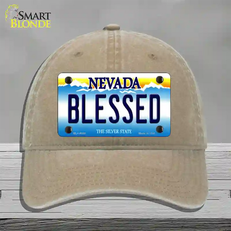 Blessed Nevada Novelty License Plate Hat Unconstructed Cotton / Khaki