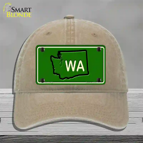 WA State Novelty License Plate Hat Unconstructed Cotton / Khaki