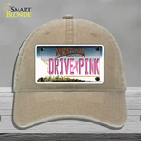 Drive Pink Montana Novelty License Plate Hat Unconstructed Cotton / Khaki