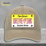 Drive Pink New Jersey Novelty License Plate Hat Unconstructed Cotton / Khaki