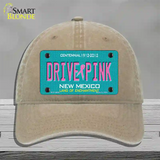 Drive Pink New Mexico Novelty License Plate Hat Unconstructed Cotton / Khaki