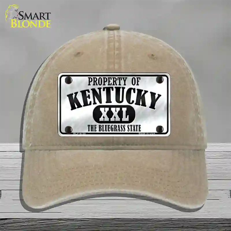 Property Of Kentucky Novelty License Plate Hat Unconstructed Cotton / Khaki