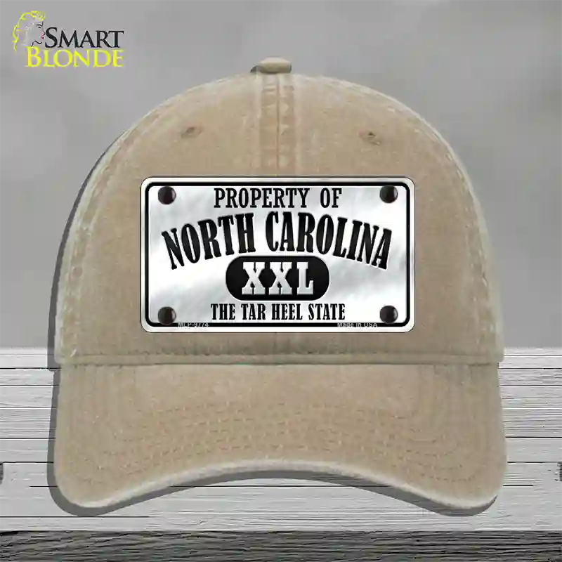 Property Of North Carolina Novelty License Plate Hat Unconstructed Cotton / Khaki