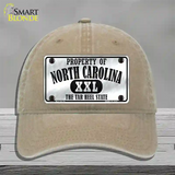 Property Of North Carolina Novelty License Plate Hat Unconstructed Cotton / Khaki