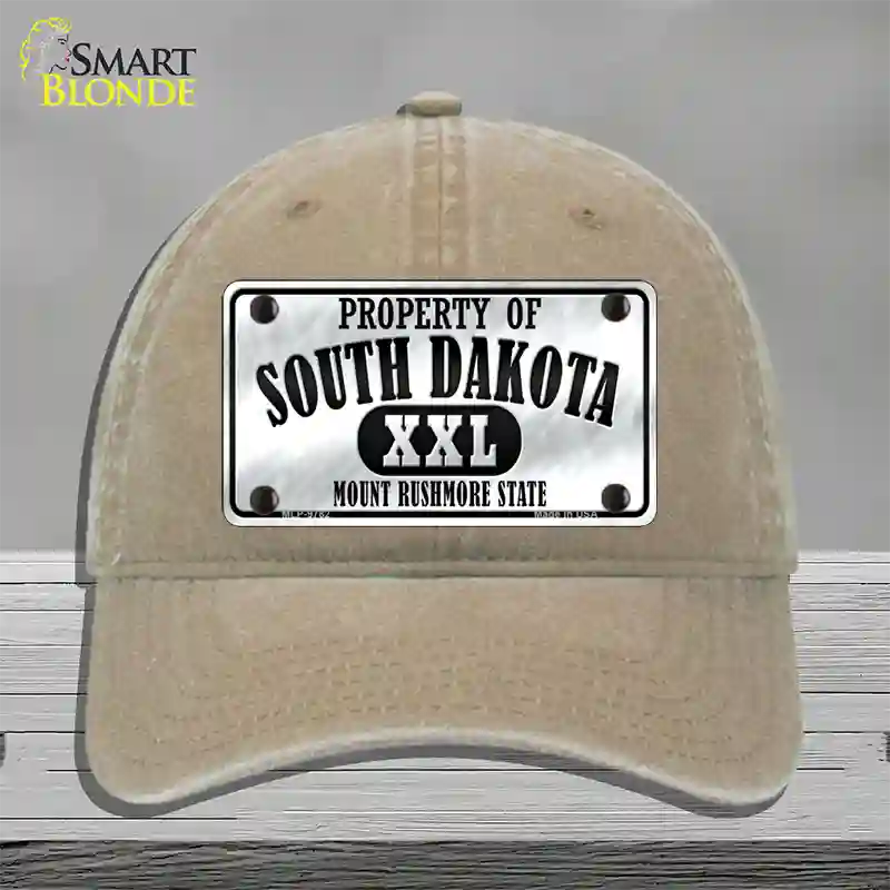 Property Of South Dakota Novelty License Plate Hat Unconstructed Cotton / Khaki