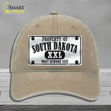 Property Of South Dakota Novelty License Plate Hat Unconstructed Cotton / Khaki