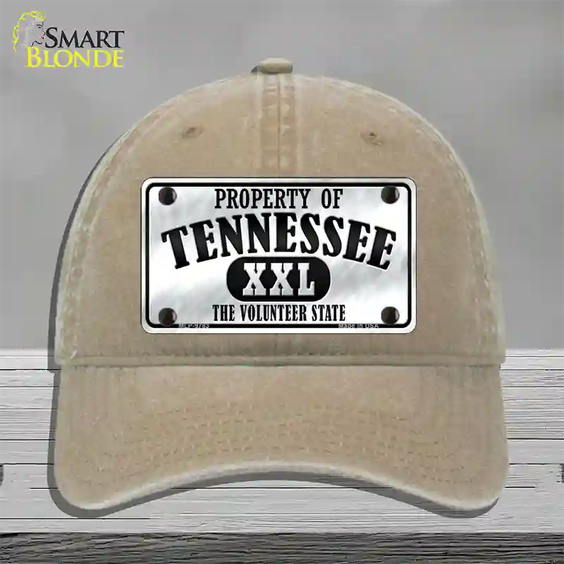 Property Of Tennessee Novelty License Plate Hat Unconstructed Cotton / Khaki