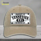 Property Of Tennessee Novelty License Plate Hat Unconstructed Cotton / Khaki