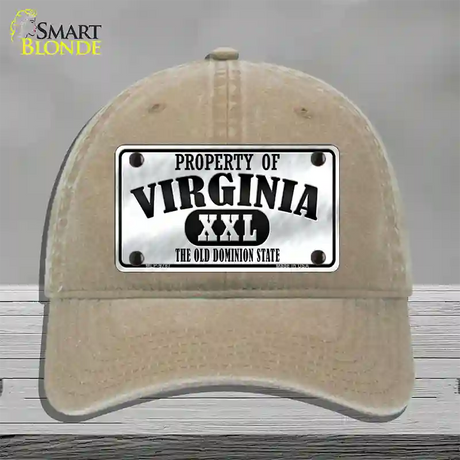 Property Of Virginia Novelty License Plate Hat Unconstructed Cotton / Khaki