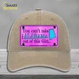 Alabama Girl Novelty License Plate Hat Unconstructed Cotton / Khaki