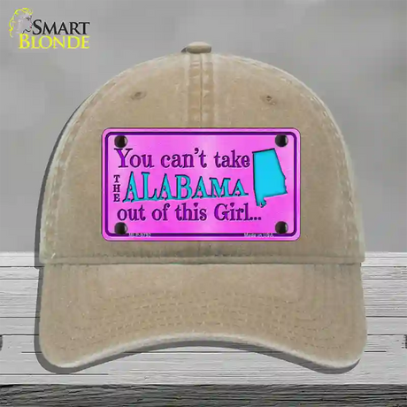 Alabama Girl Novelty License Plate Hat Unconstructed Cotton / Khaki