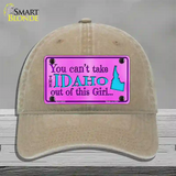 Idaho Girl Novelty License Plate Hat Unconstructed Cotton / Khaki