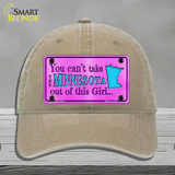 Minnesota Girl Novelty License Plate Hat Unconstructed Cotton / Khaki