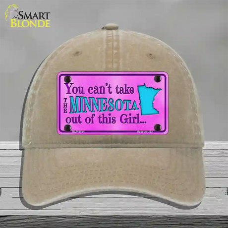 Minnesota Girl Novelty License Plate Hat Unconstructed Cotton / Khaki