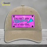 Virginia Girl Novelty License Plate Hat Unconstructed Cotton / Khaki