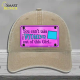 Wyoming Girl Pink Novelty License Plate Hat Unconstructed Cotton / Khaki