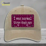 Three Dogs Ago Novelty License Plate Hat Unconstructed Cotton / Khaki