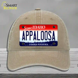 Appaloosa Idaho Novelty License Plate Hat Unconstructed Cotton / Khaki