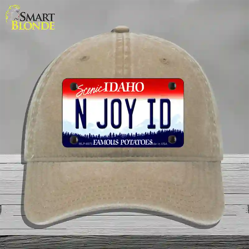 N Joy ID Idaho Novelty License Plate Hat Unconstructed Cotton / Khaki