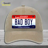 Bad Boy Idaho Novelty License Plate Hat Unconstructed Cotton / Khaki