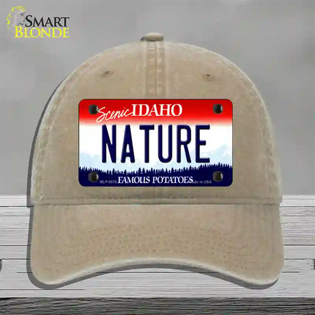 Nature Idaho Novelty License Plate Hat Unconstructed Cotton / Khaki