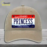 Princess Idaho Novelty License Plate Hat Unconstructed Cotton / Khaki