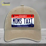 Moms Taxi Idaho Novelty License Plate Hat Unconstructed Cotton / Khaki