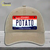 Potato Idaho Novelty License Plate Hat Unconstructed Cotton / Khaki