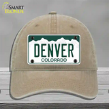 Denver Colorado Novelty License Plate Hat Unconstructed Cotton / Khaki