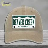 Beaver Creek Colorado Novelty License Plate Hat Unconstructed Cotton / Khaki