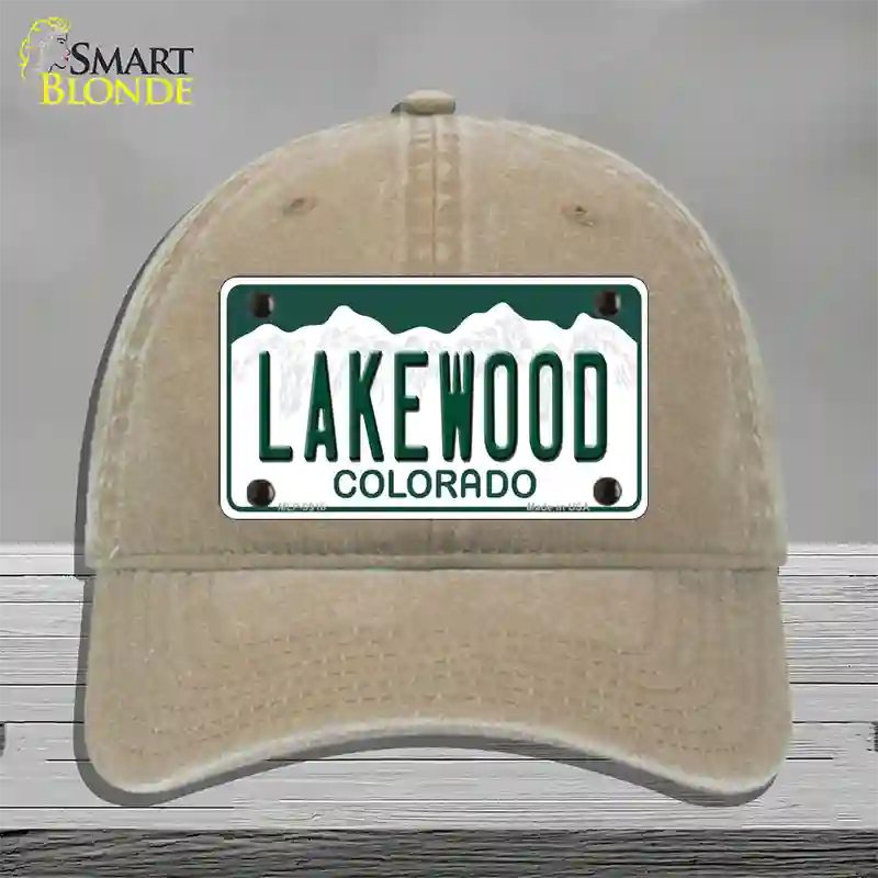 Lakewood Colorado Novelty License Plate Hat Unconstructed Cotton / Khaki