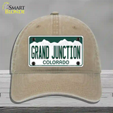 Grand Junction Colorado Novelty License Plate Hat Unconstructed Cotton / Khaki