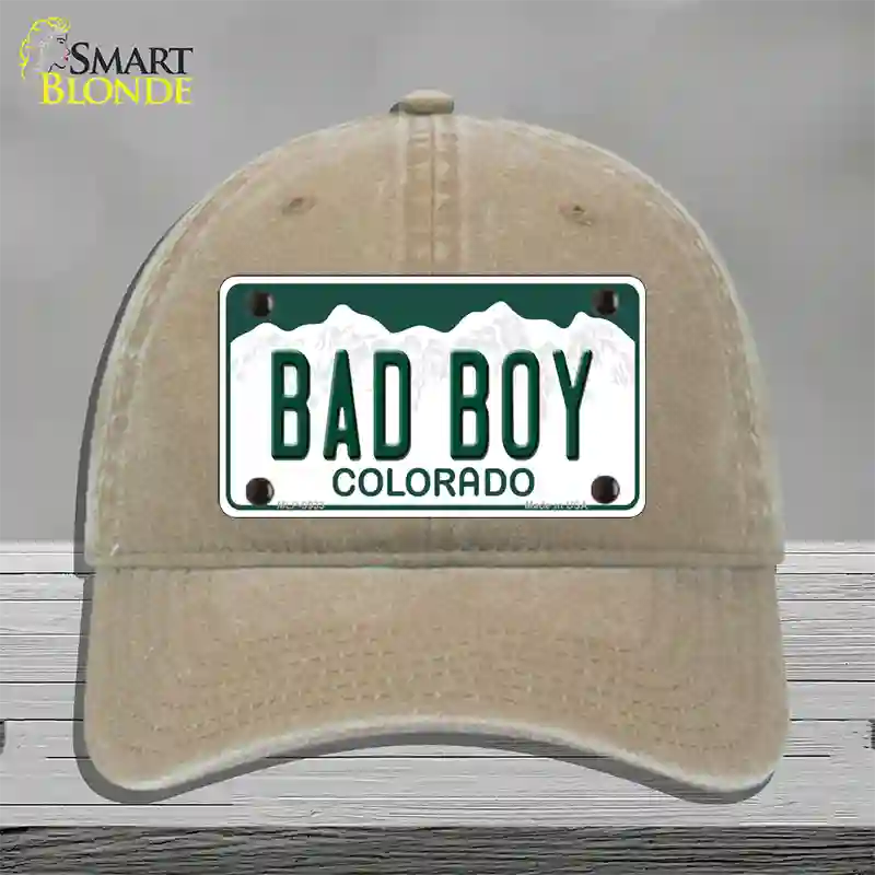 Bad Boy Colorado Novelty License Plate Hat Unconstructed Cotton / Khaki