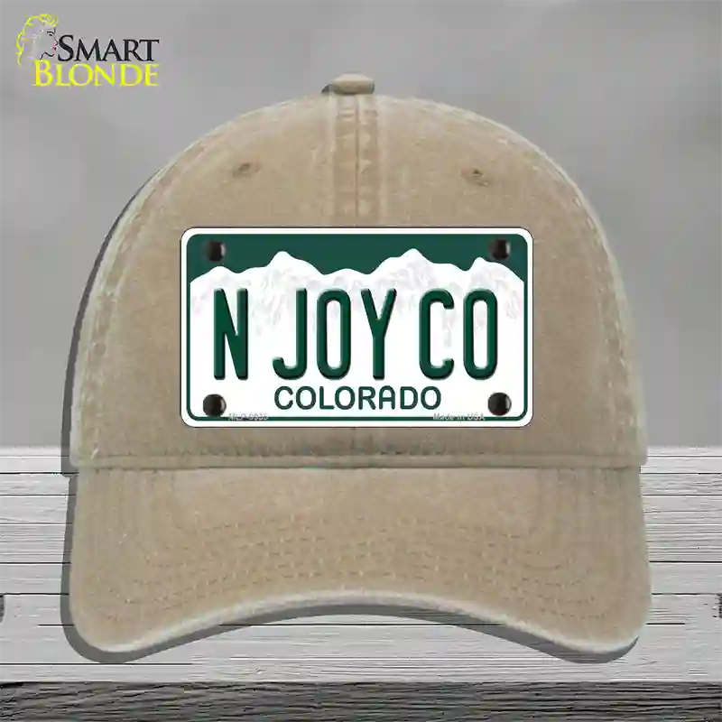 N Joy CO Colorado Novelty License Plate Hat Unconstructed Cotton / Khaki