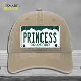 Princess Colorado Novelty License Plate Hat Unconstructed Cotton / Khaki