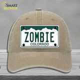 Zombie Colorado Novelty License Plate Hat Unconstructed Cotton / Khaki