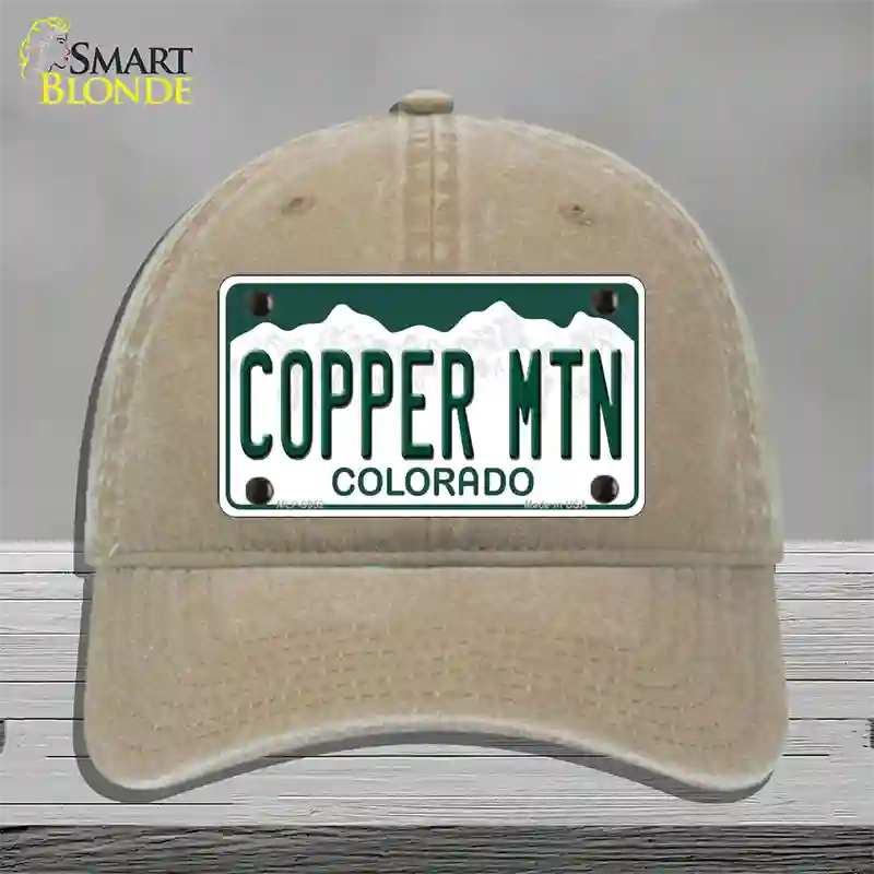 Copper Mountain Colorado Novelty License Plate Hat Unconstructed Cotton / Khaki