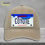 Coyote South Dakota Novelty License Plate Hat Unconstructed Cotton / Khaki