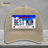 Best Mom South Dakota Novelty License Plate Hat Unconstructed Cotton / Khaki